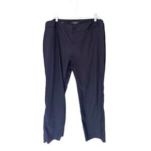 Talbots Women Petites Heritage Pants Plus Navy Blue Office Work Size 18WP